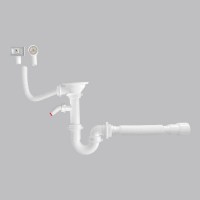 Sifon za sudoper 2/1/2 s preljevom Metline