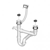 Liv sifon za sudoper 2/2 pravok preljev